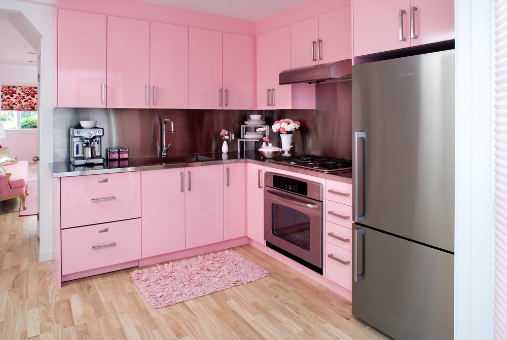 Кухня В Розовых Тонах Интерьер