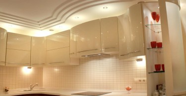 Дизайн потолка в интерьере кухни