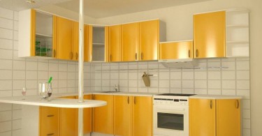 Дизайн интерьера кухни в жёлтой гамме