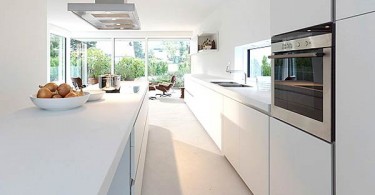 Потрясающий минималистский дизайн белой кухни Bulthaup B1