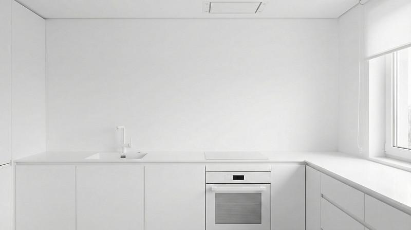 Кухня без верхних шкафов в интерьере