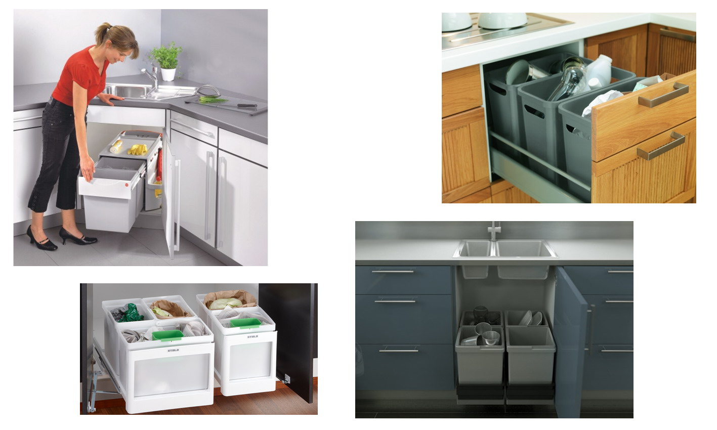Фотоколлаж: аксессуары для хранения в интерьере кухни