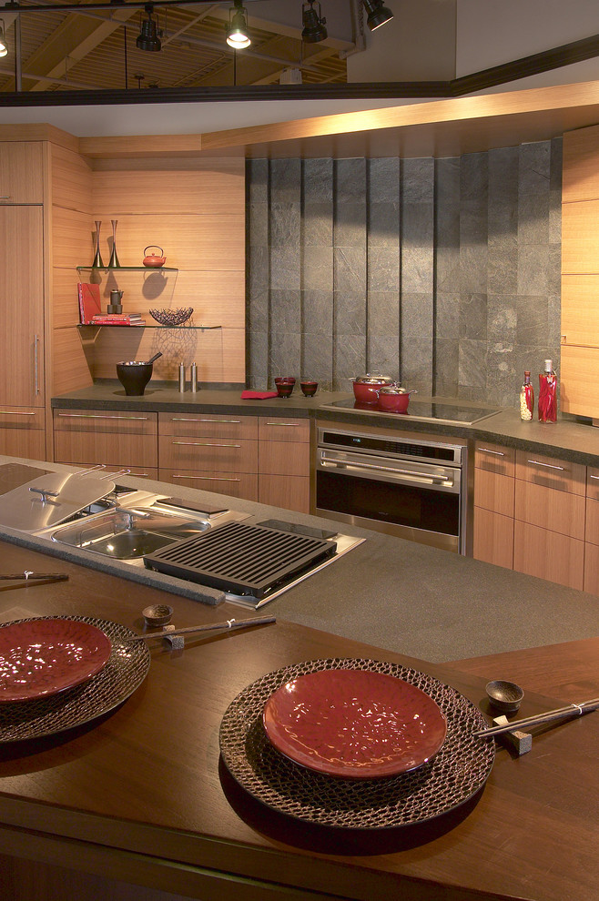 Оригинальный дизайн интерьера кухни в азиатском стиле от Clarke Appliance Showrooms