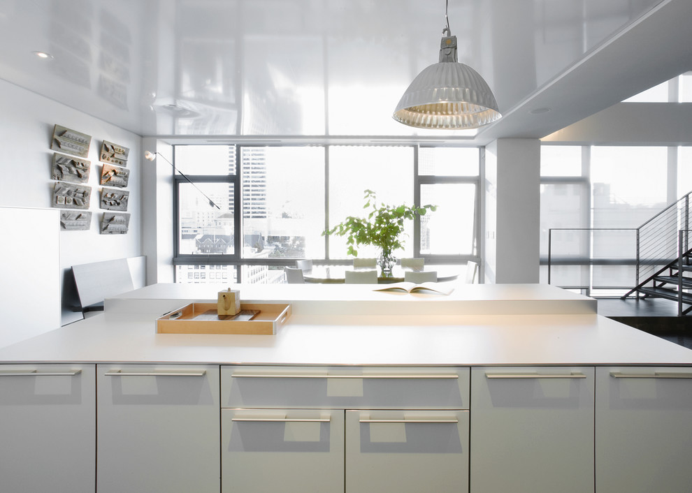 Минималистский дизайн интерьера кухни в белой гамме от MusaDesign Interior Design