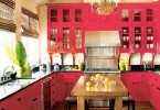 Дизайн кухни в розовом цвете