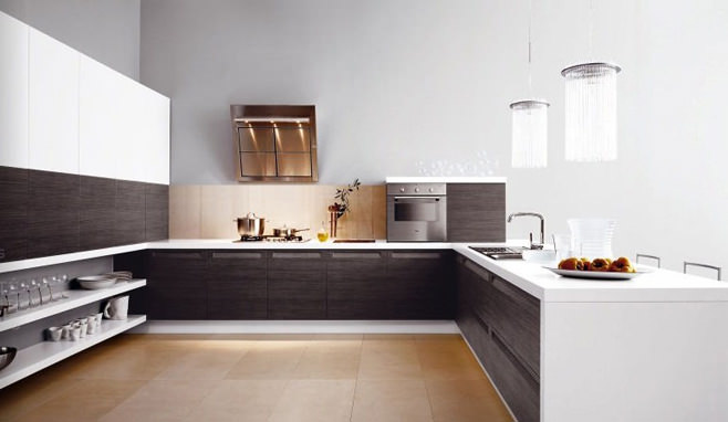 Великолепный дизайн интерьера кухни в коричневой гамме