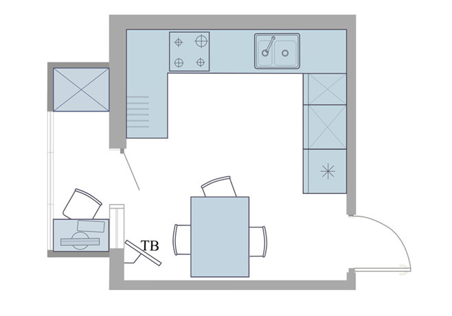 План-схема организации пространства кухни