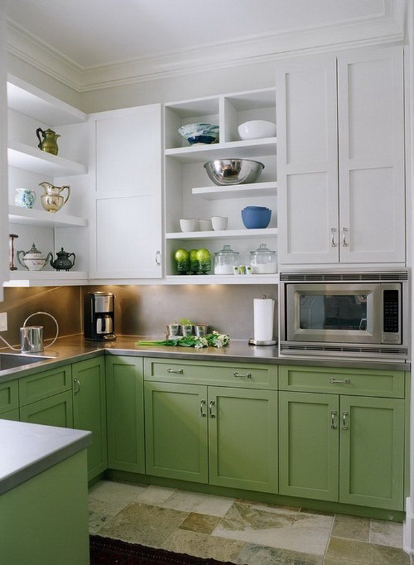Двухцветные кухонные гарнитуры - Фото 16