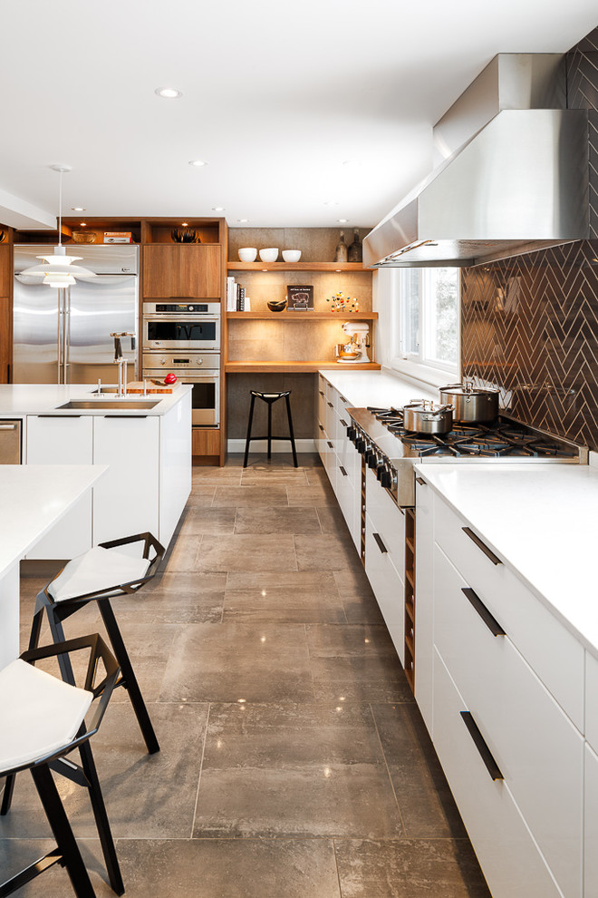 Элегантный дизайн интерьера кухни в стиле модерн от Astro Design Centre