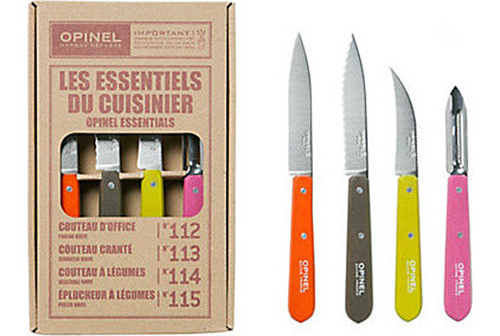 Набор кухонных ножей с разноцветными ручками