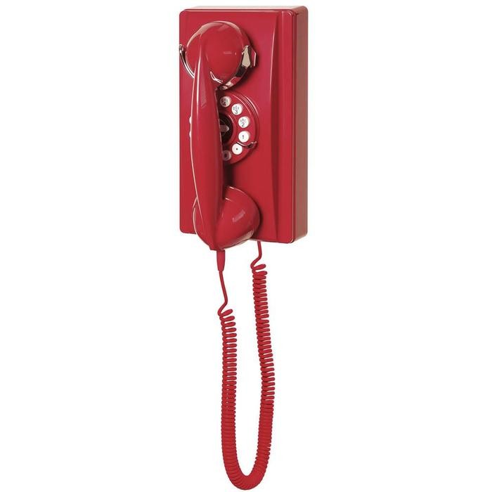 Красный настенный телефон Crosley