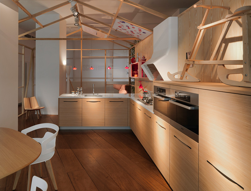 Новый дизайн деревянной кухни в современном стиле