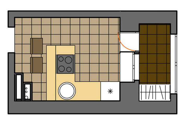 Схематичное изображение планировки кухни