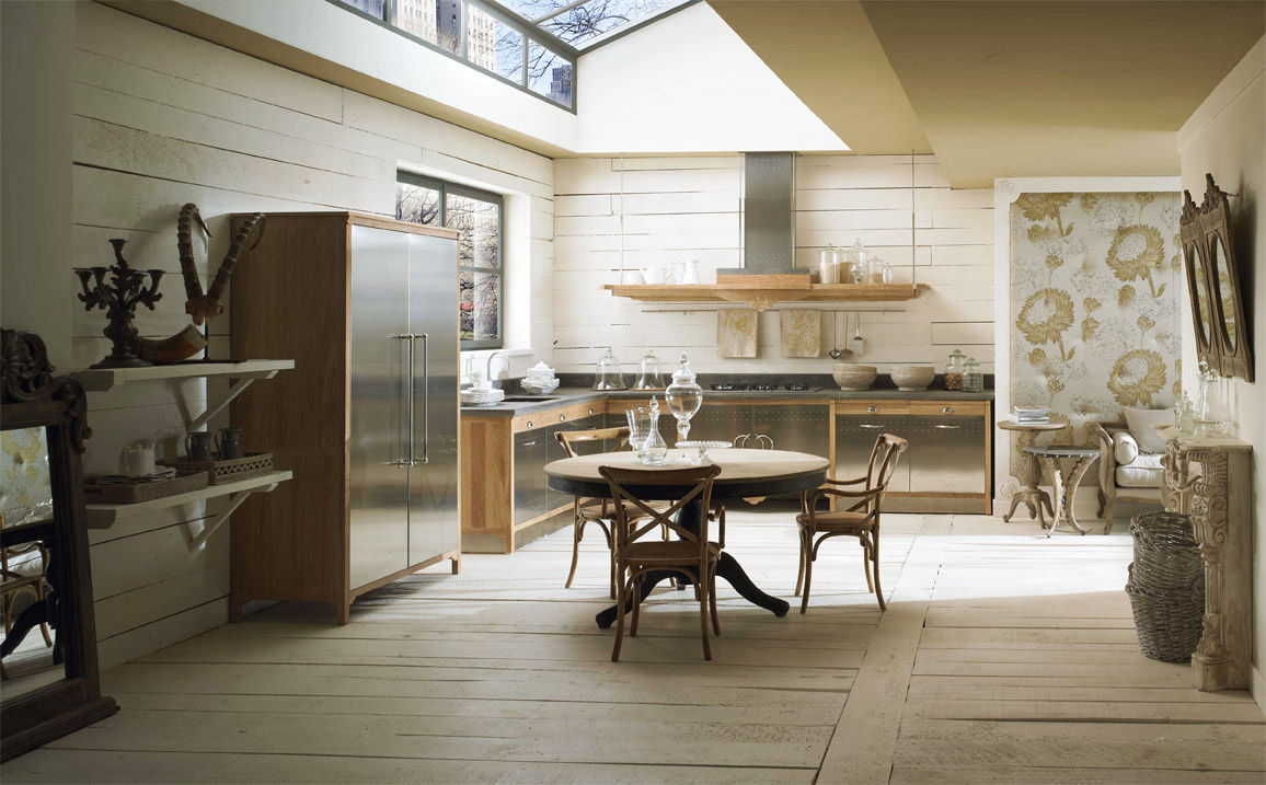 Современный интерьер кухни с элементами классического дизайна