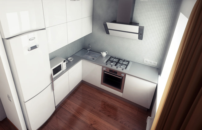 Холодильник в интерьере кухни