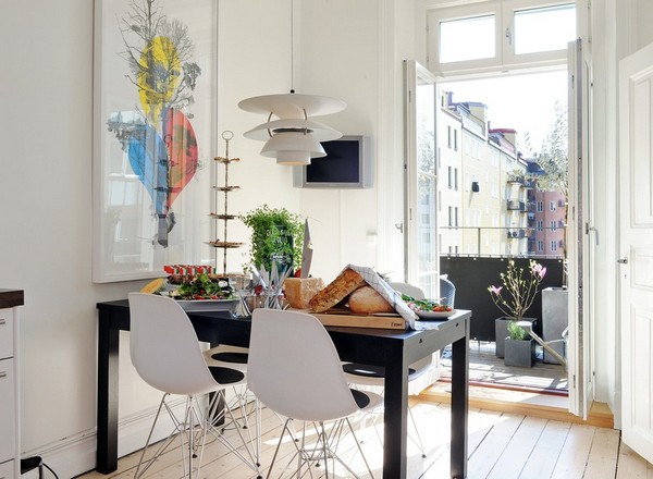 Потрясающий дизайн интерьера белоснежной кухни в скандинавском стиле