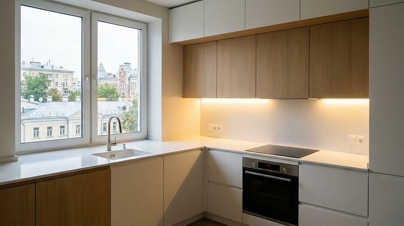 современная угловая кухня