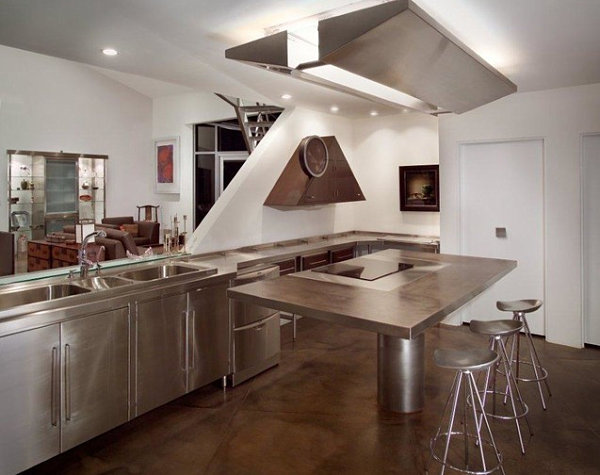Стильный дизайн интерьера кухни в индустриальном стиле