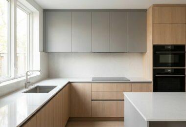 угловая кухня у окна