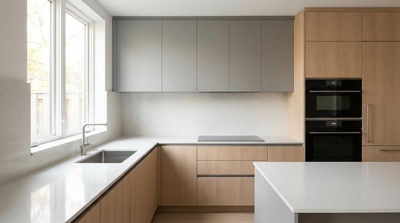 угловая кухня у окна